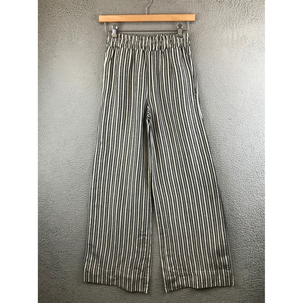 Evereve Linen Blend Wide Leg Women's Pants Stripe size 28W